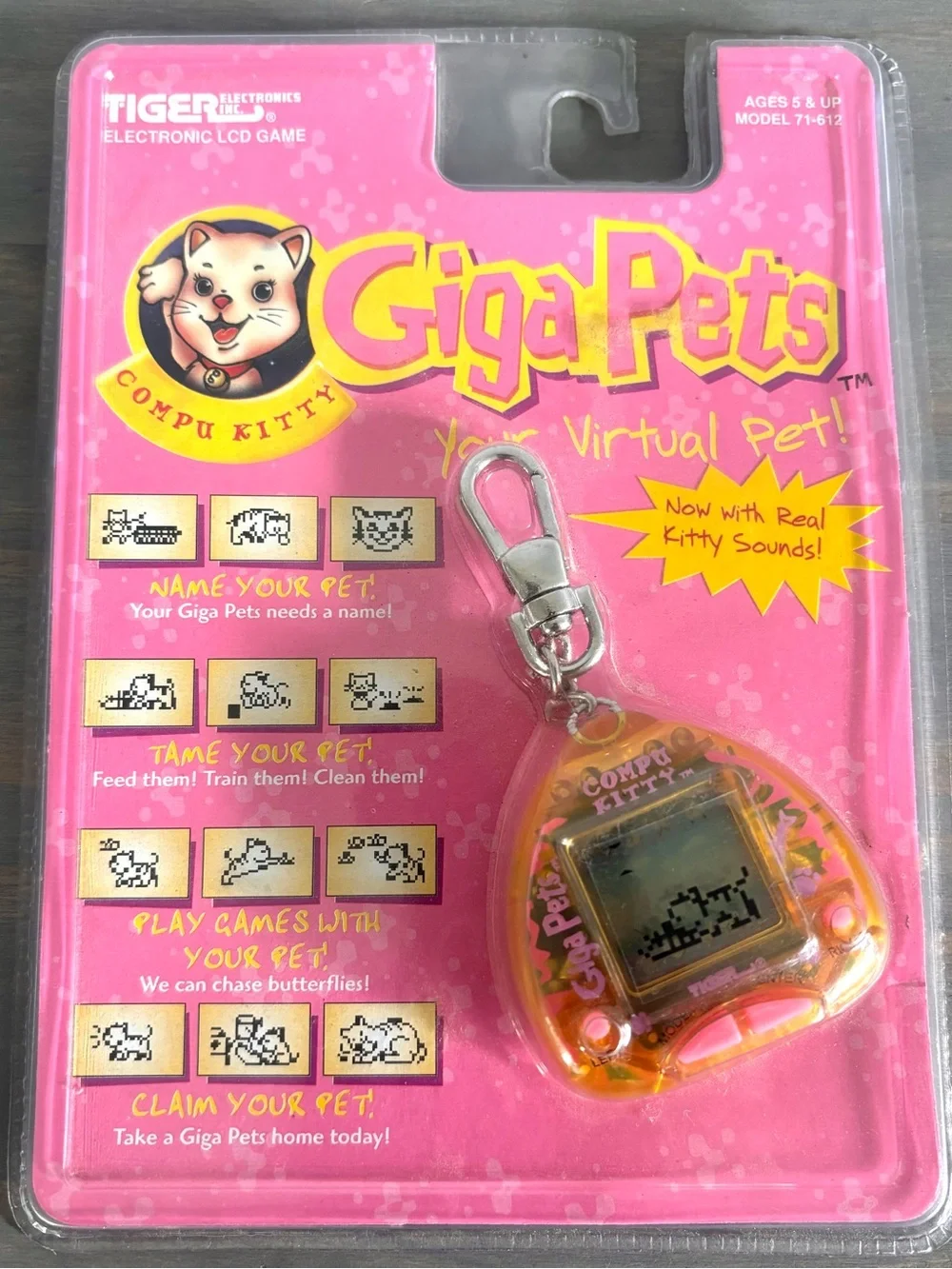 Vtg 1997 Tiger Electronics Giga Pets Virtual Compu Kitty & Barbie Precious Puppy